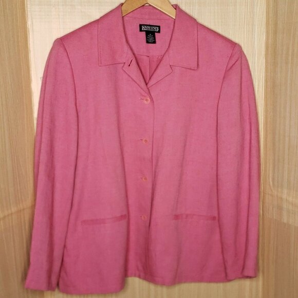 Lands' End Womens Pink Linen Blend Blazer 18 - Picture 1 of 5